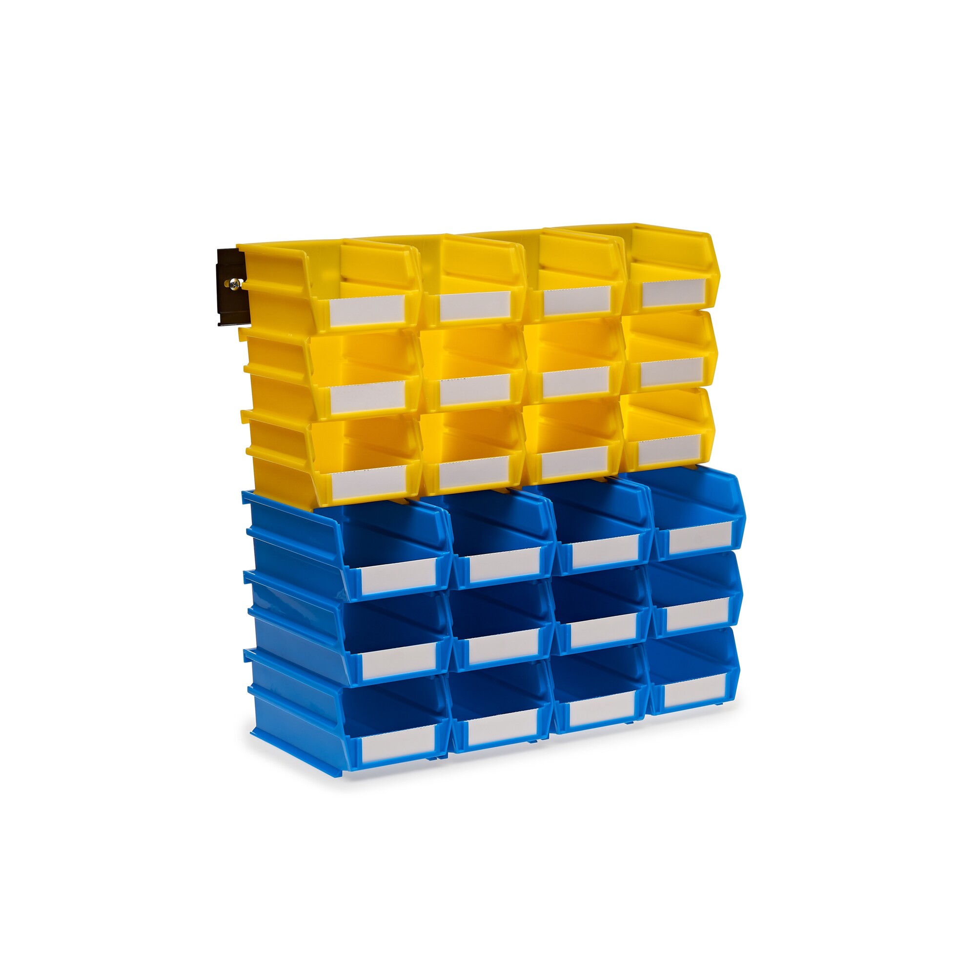 Triton LocBin 24-Pc. Set, Yellow and Blue, 12 Small/12 Medium Bins, Model# 3-1020RBWS